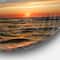 Designart - Red Sunset with Dark Ocean Waves' Seascape Metal Circle Wall Art